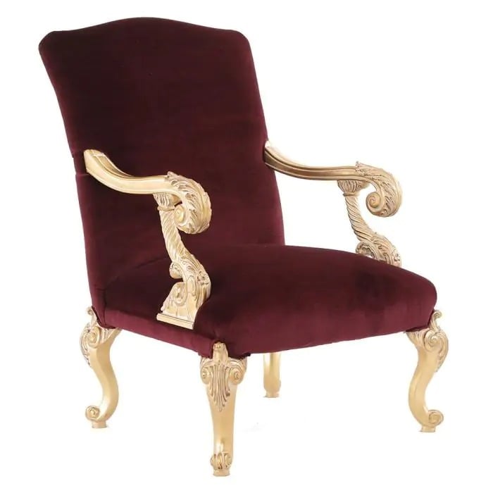 Clearance Gustav Chair in Brianza Velvet Wine