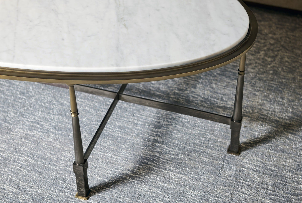 Hamilton Oval Coffee Table in Carrara Marble