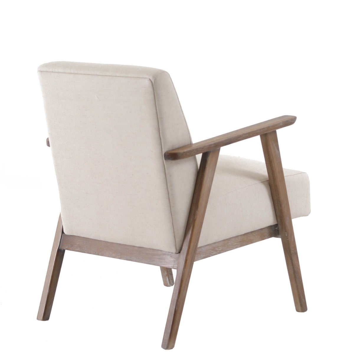 Hereford Mid Century Style Armchair in Natural Linen