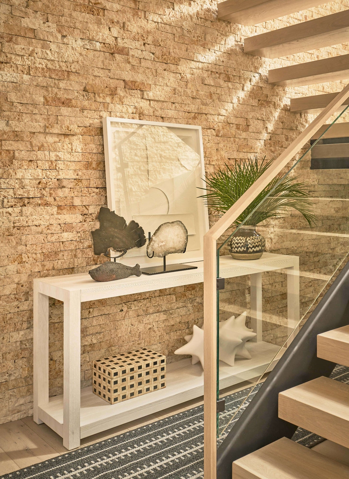 Hermosa Console Table in White Sand