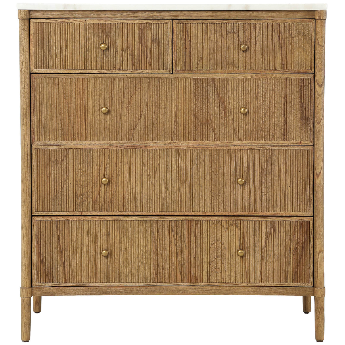Highgrove 5 Drawer Chest of Drawers with Marble Top
