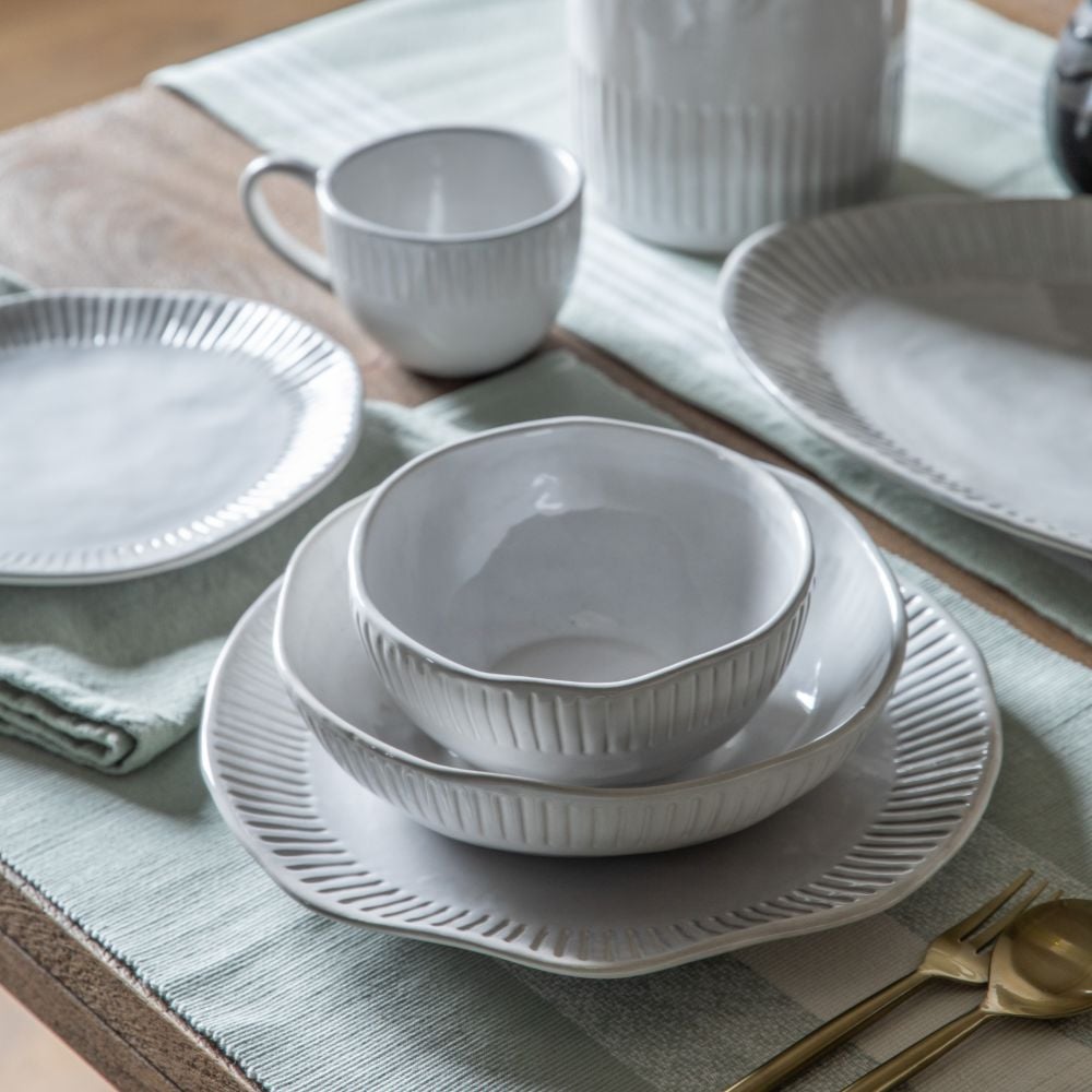 Agatha Set of 4 Ridged Dinner Plates