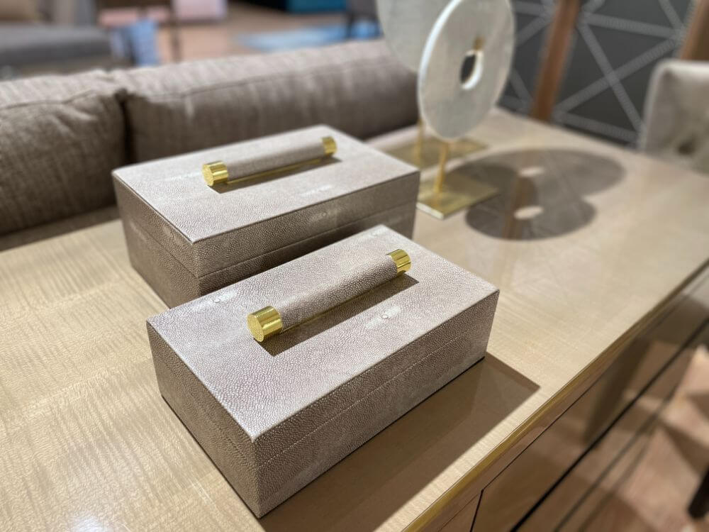 Clara Faux Shagreen Boxes Set of 2