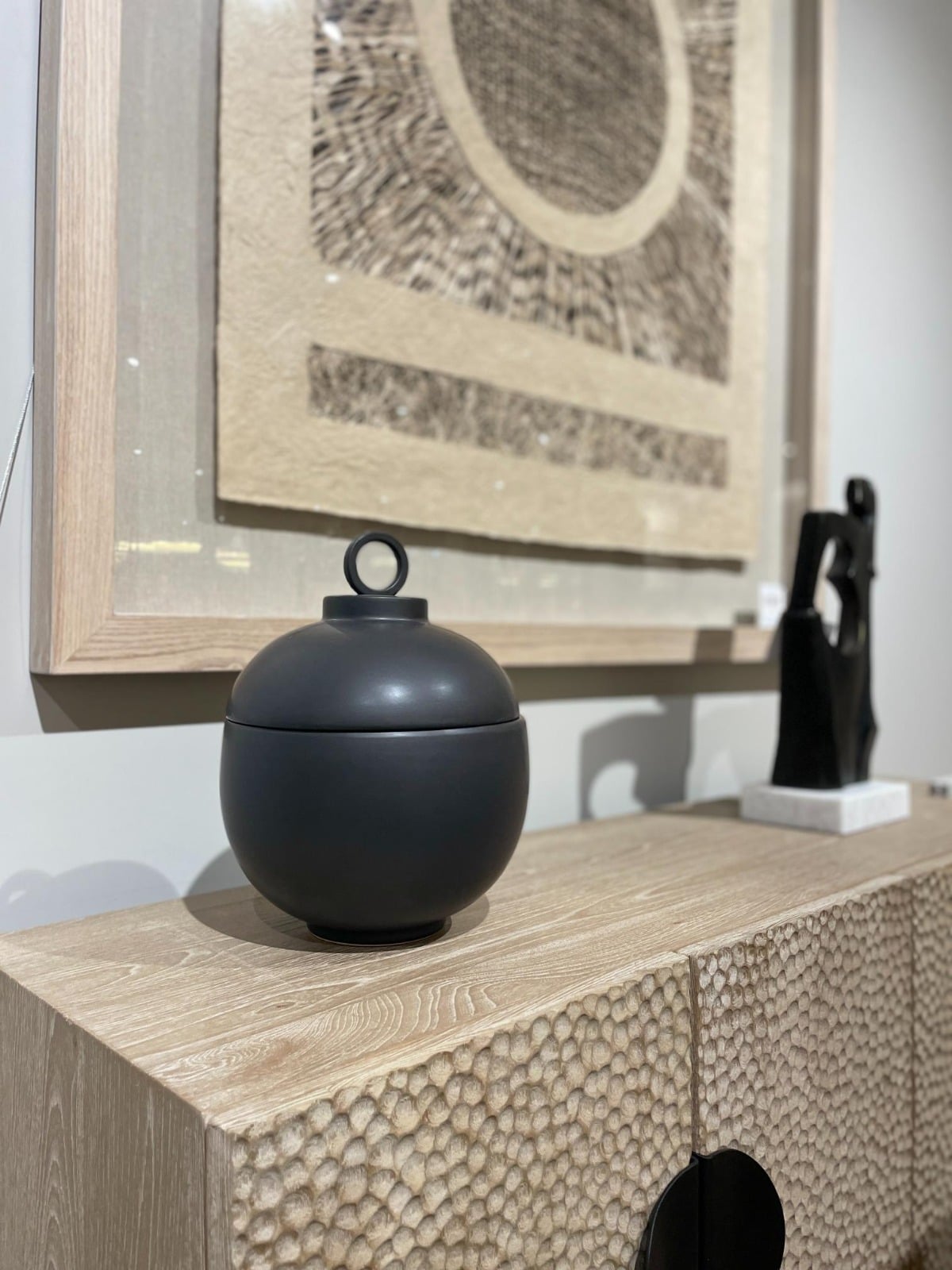 Matt Black Ceramic Lidded Jar