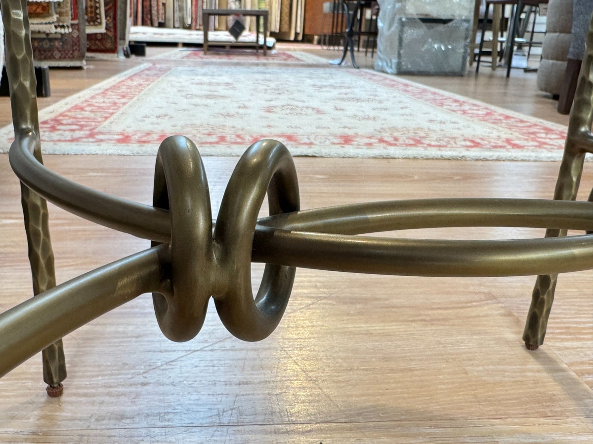 Outlet Jonathan Charles Hammered Light Brown Brass Circular Side Table