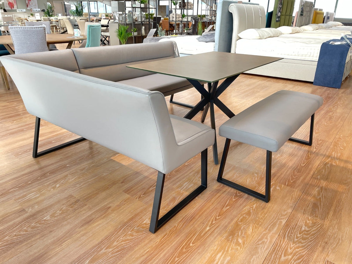 Laura Low Dining Bench Grey