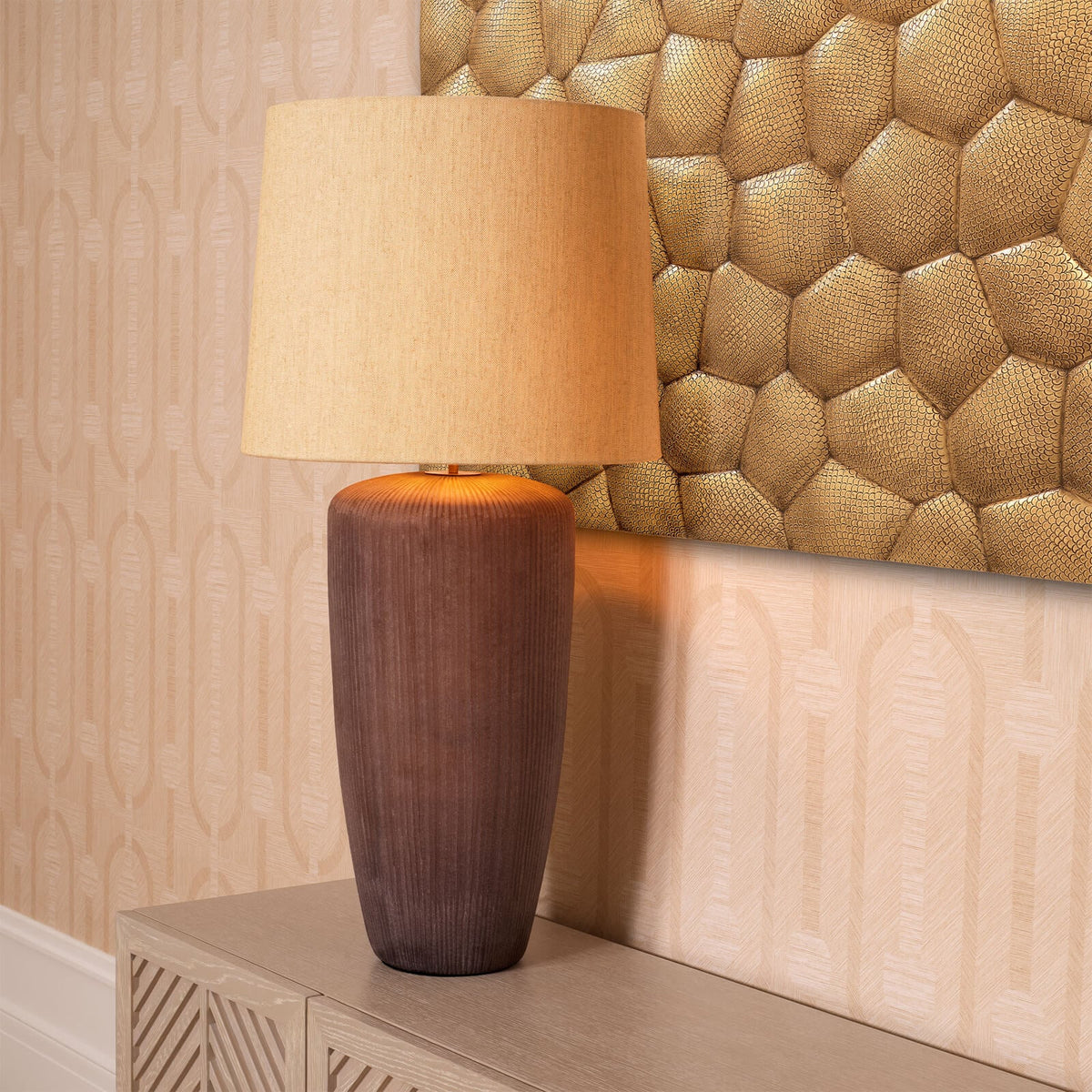 Isandro Glass and Stone Table Lamp