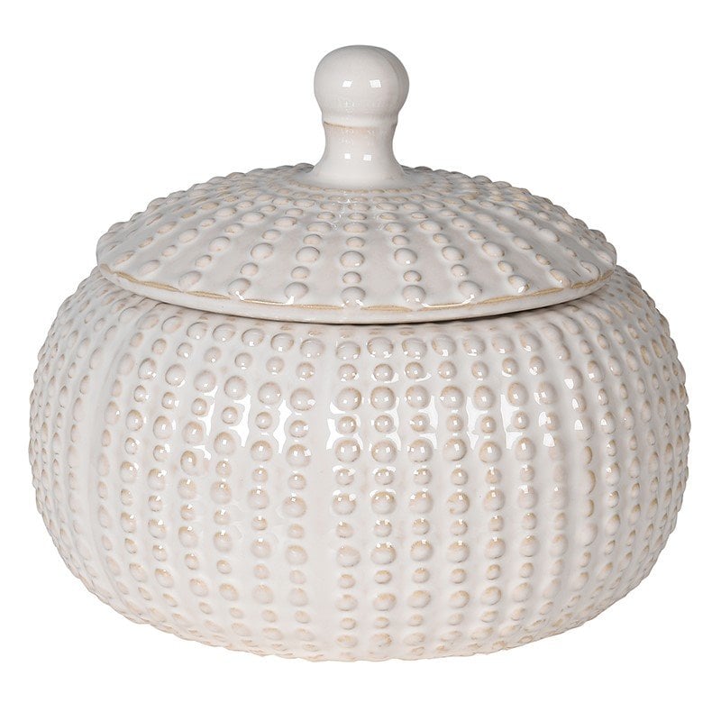 Pavilion Chic Jar Squat White with Lid Ceramic