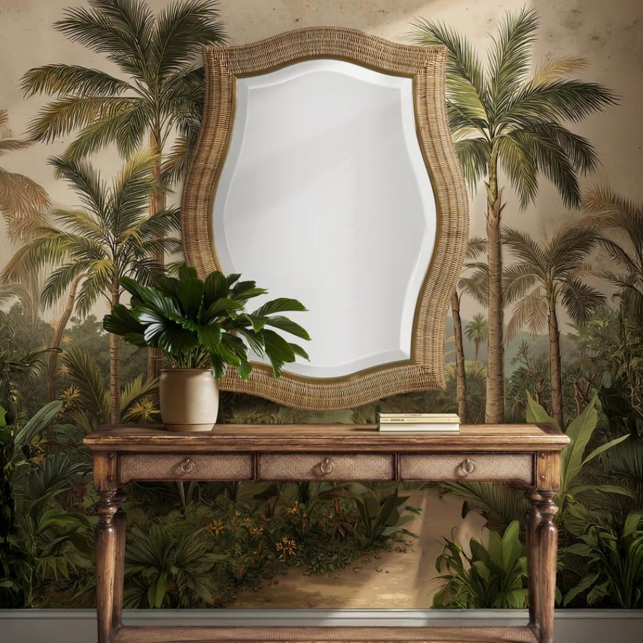 Palm Court Haven Rattan Wall Mirror