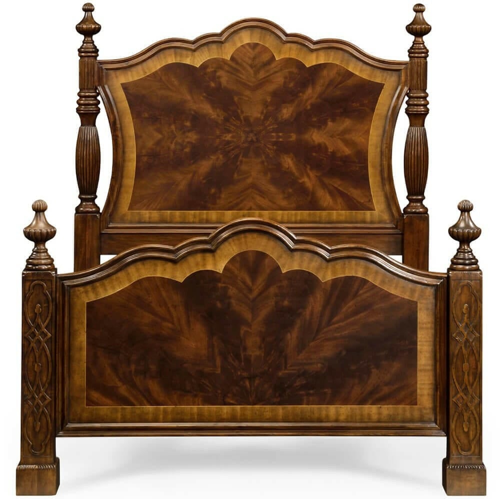 Chippendale Four Poster Bed in Mahogany - UK King