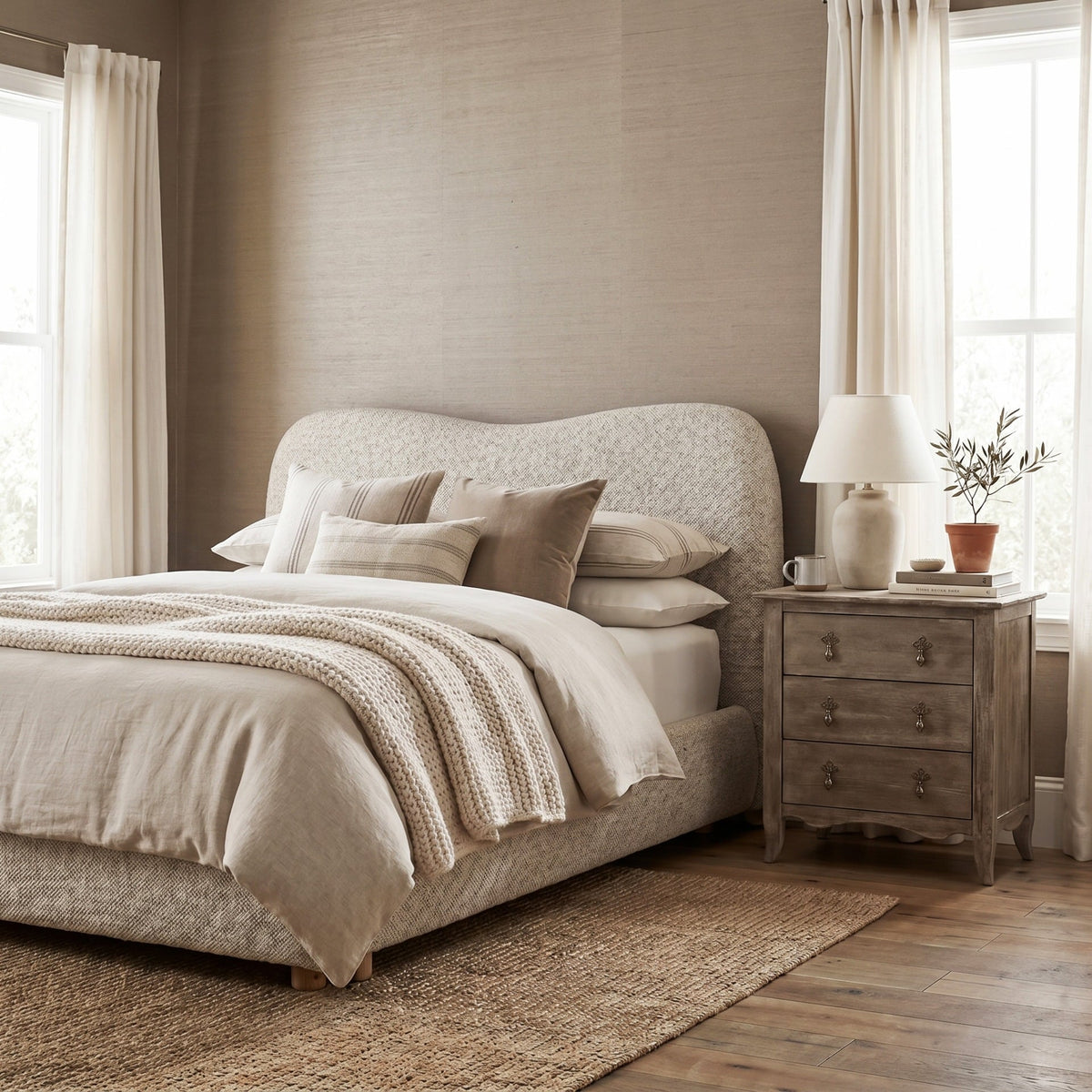 Chadlington Curved Upholstered Bed - Super King