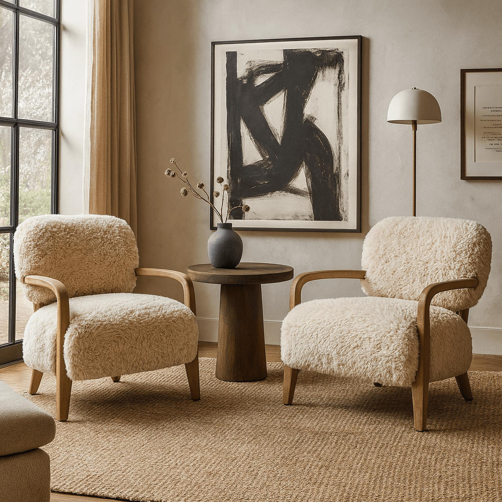 Baaarb Accent Chair in Faux Sheepskin