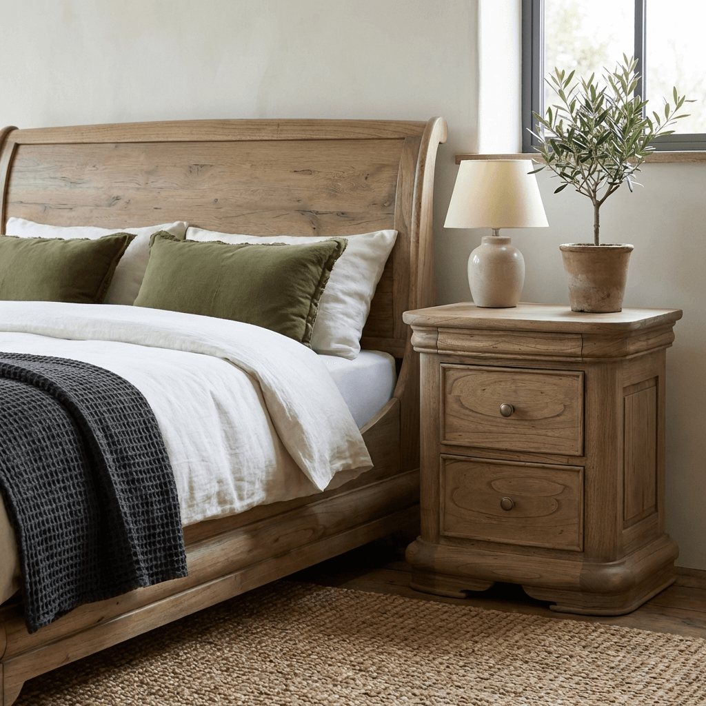 Fulbrook Oak 3 Drawer Bedside Table