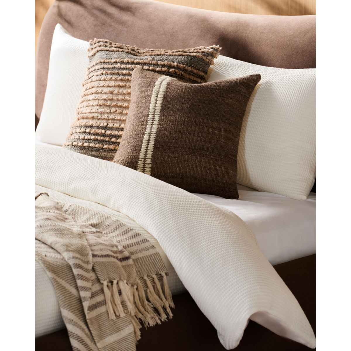 Jundah Woven Cushion in Brown - 51 x 51 cm