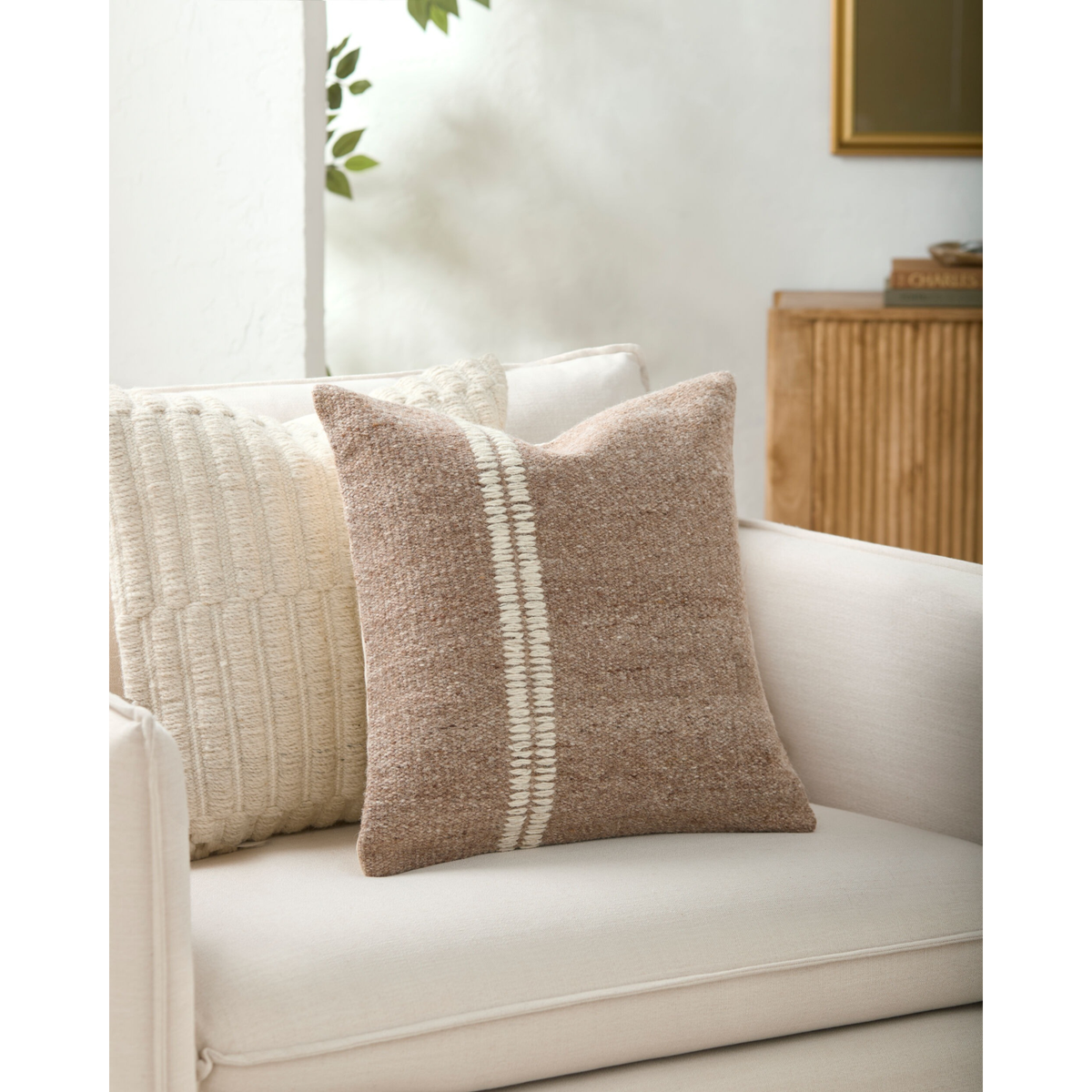 Jundah Woven Cushion in Light Brown - 51 x 51 cm