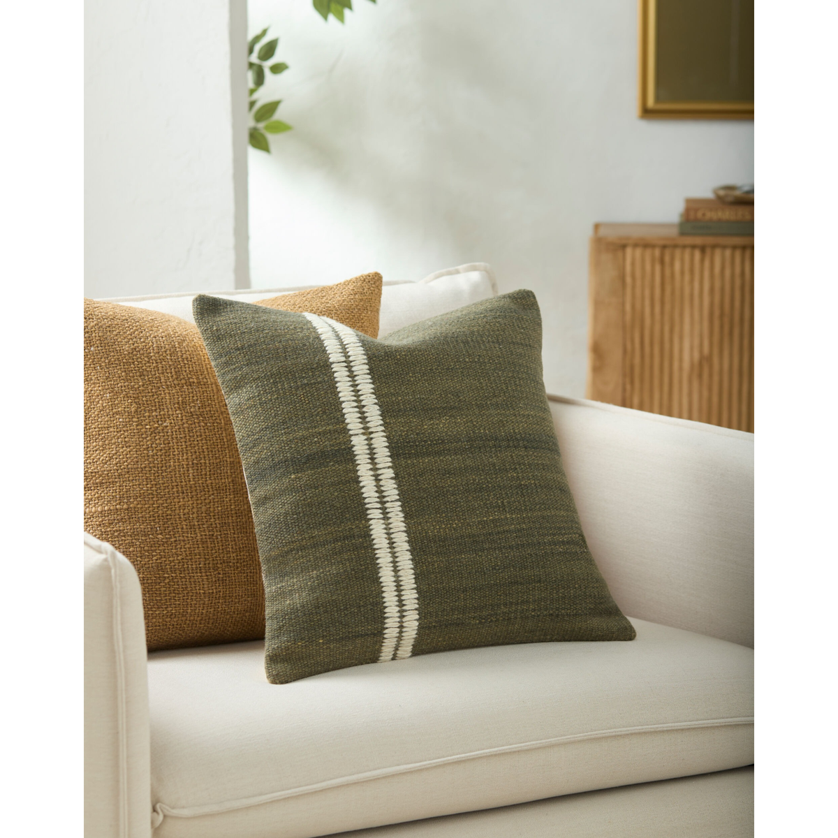 Jundah Woven Cushion in Moss - 51 x 51 cm