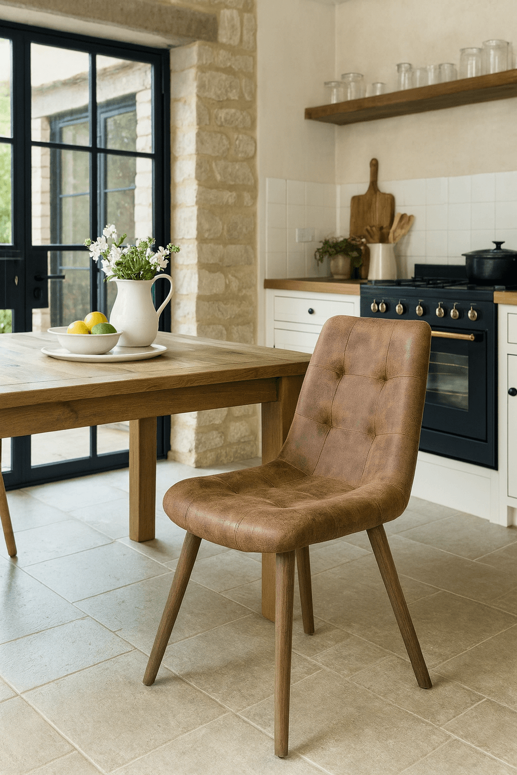 Winchcombe Dining Chair in Tan Leather