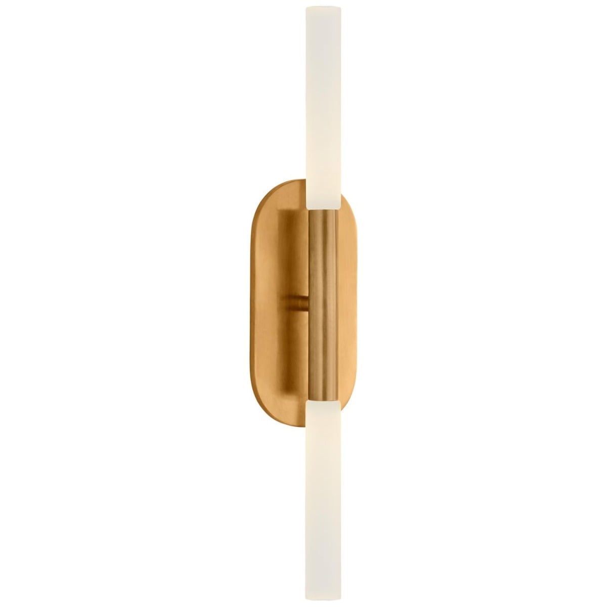 Rousseau Medium Vanity Sconce in Antique-Burnished Brass with Etched Crystal