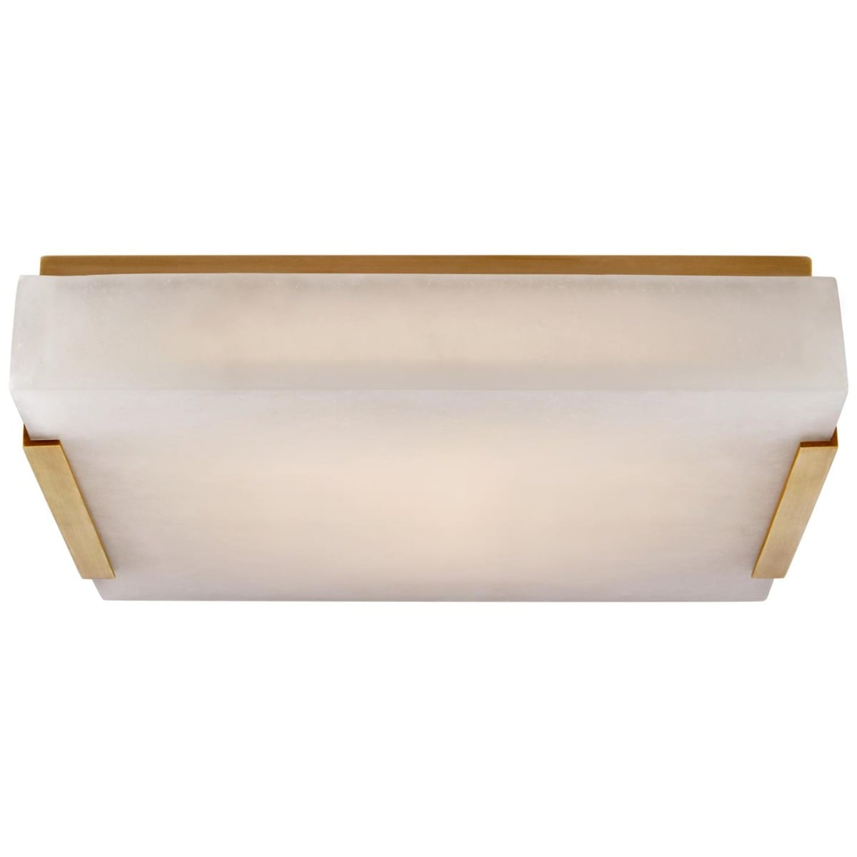 Covet Medium Flush Mount in Antique-Burnished Brass with Alabaster