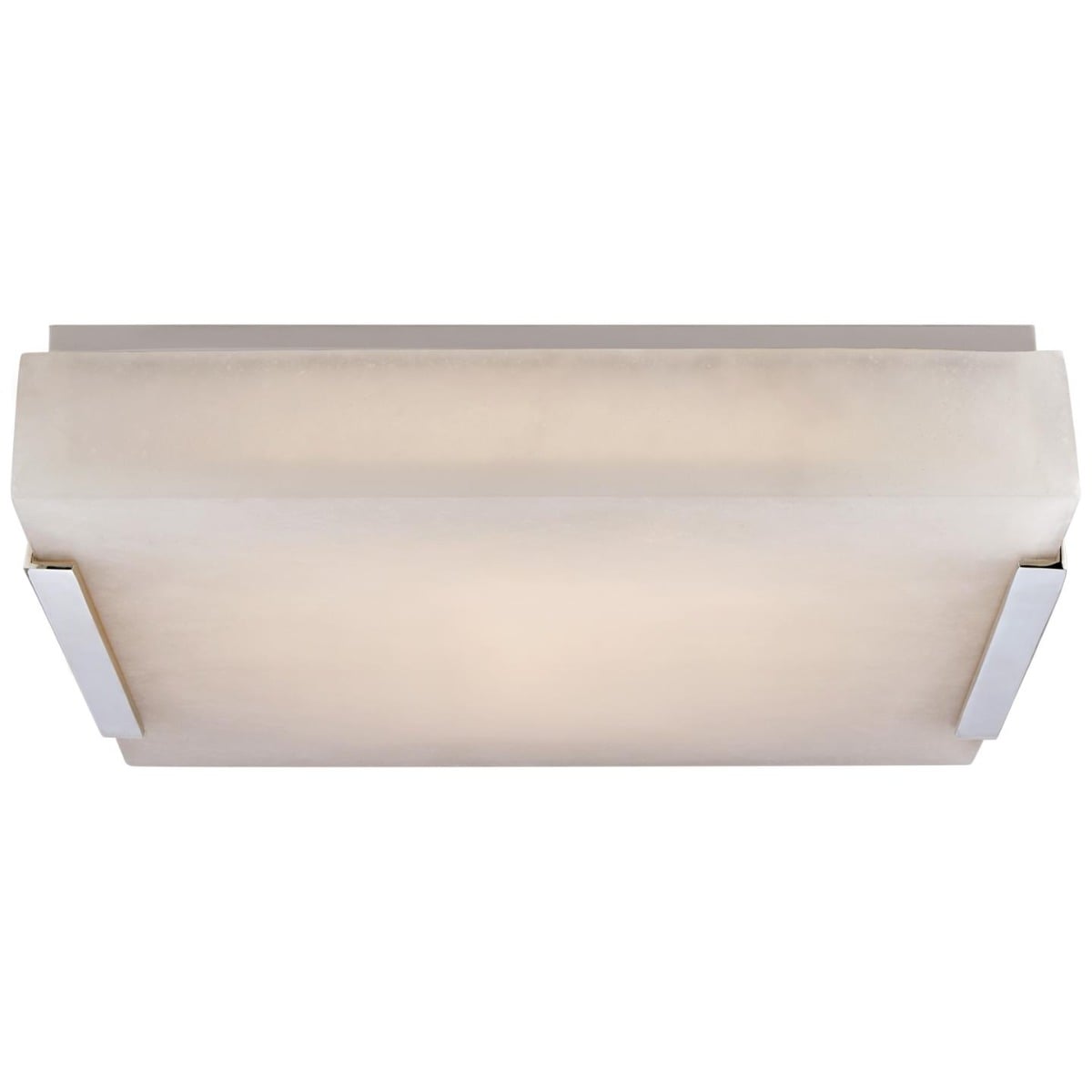 Covet Medium Flush Mount in Polished Nickel with Alabaster