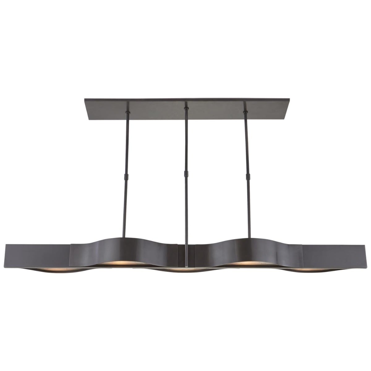 Avant Large Linear Pendant in Bronze with Frosted Glass