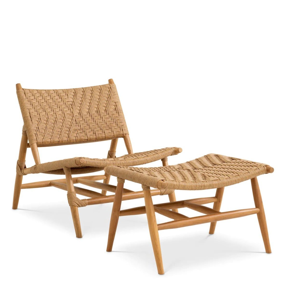 Outdoor Chair and Foot Stool Laroc Natural Teak