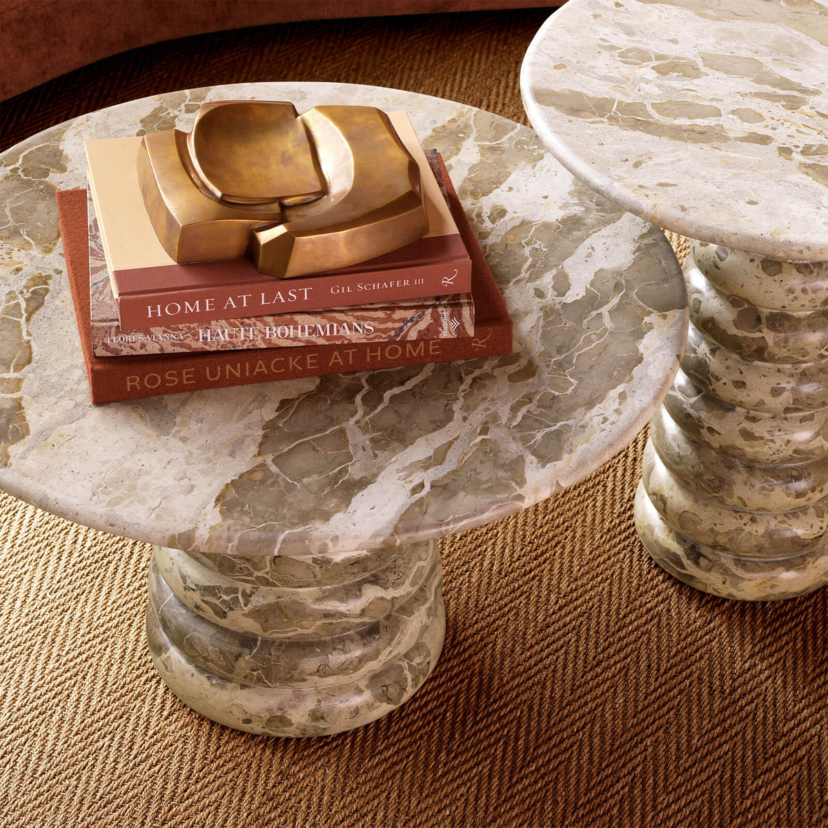 Lerici Side Table in Chocolate Marble
