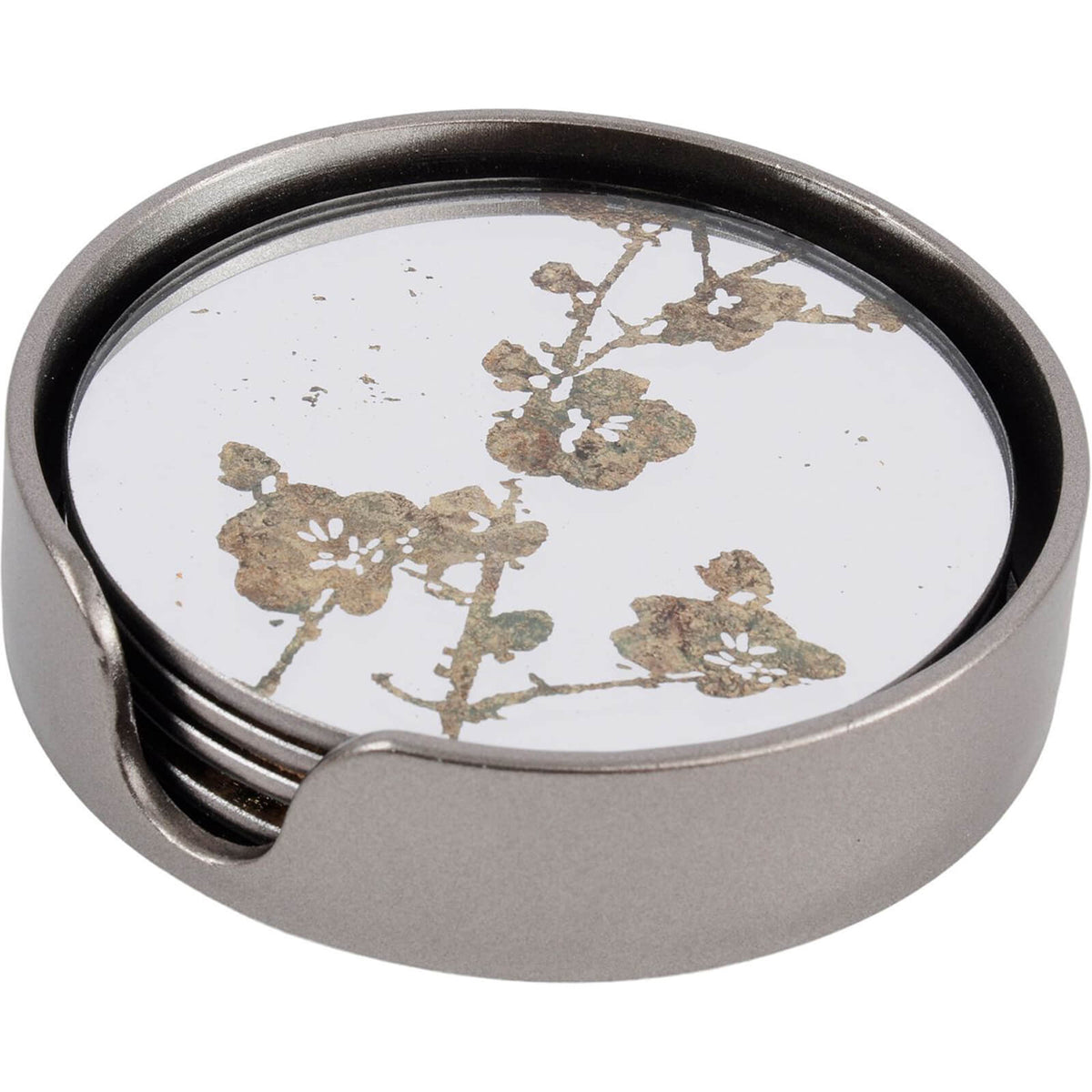 Vienna Blossom Coasters in Antique Gold - Set Of 4