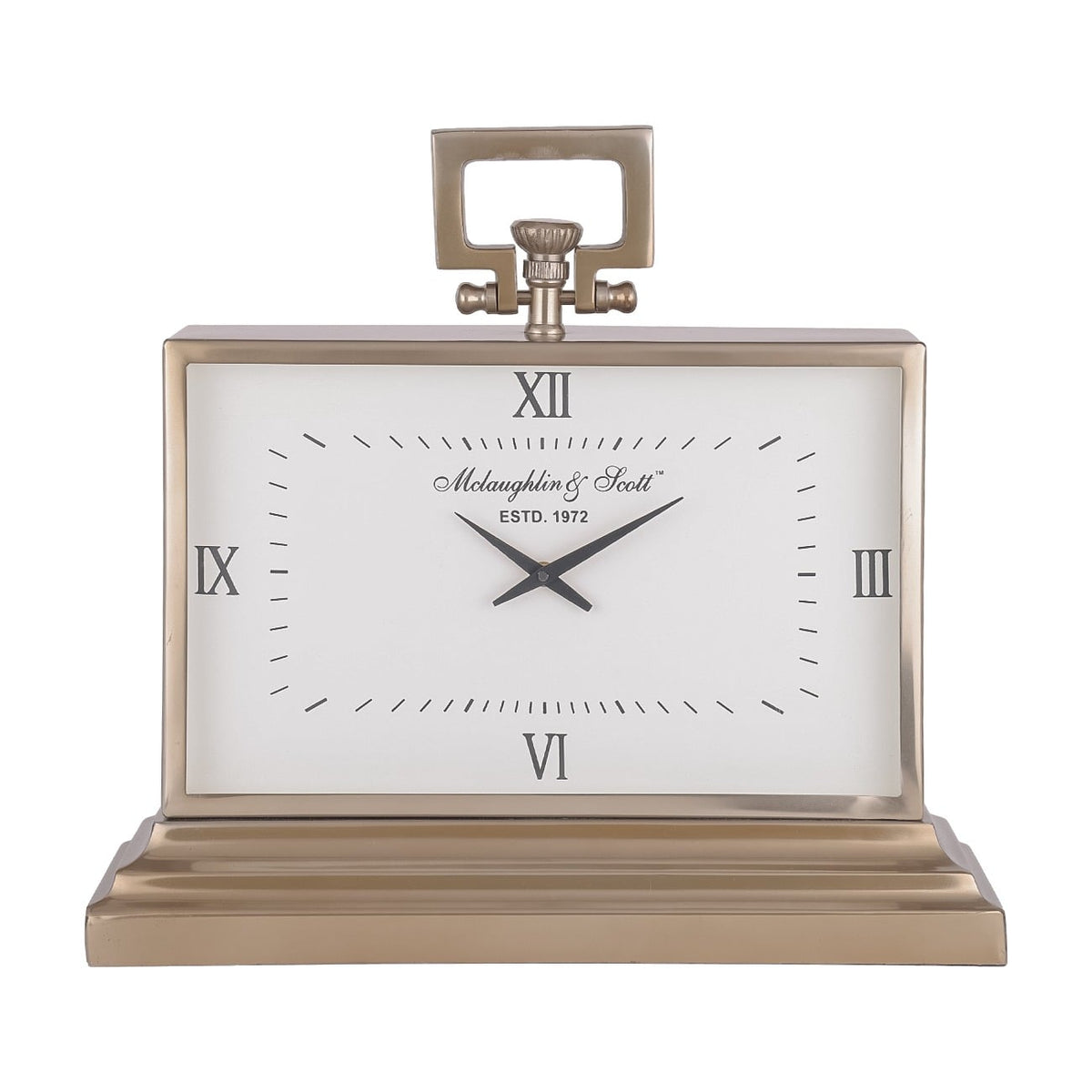 Latham Brass Rectangular Clock Small