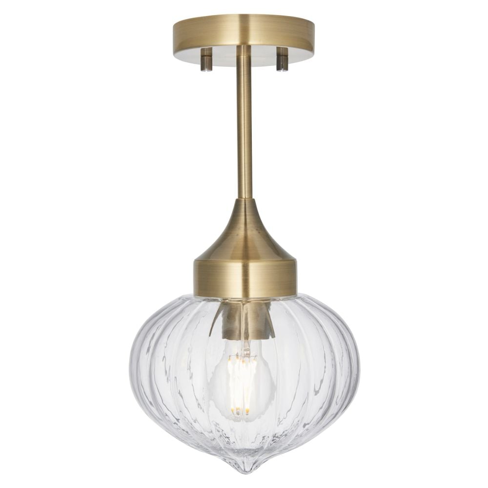 Avalon Glass Ceiling Light in Brass