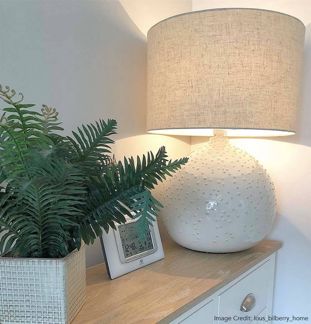 Linden Speckled White Ceramic Table Lamp