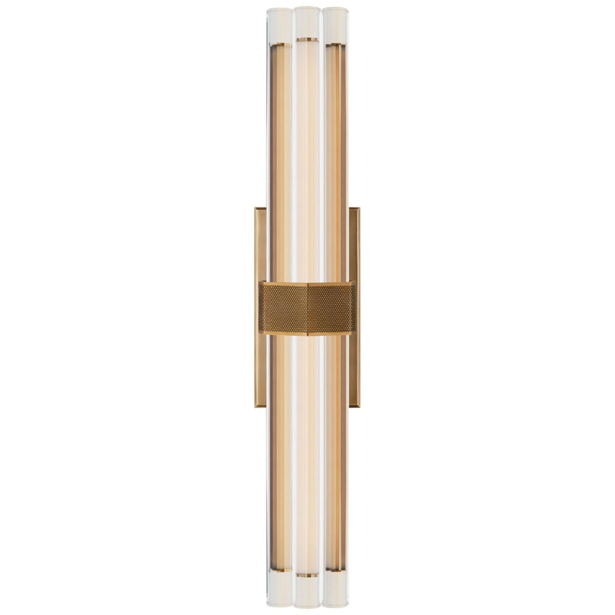 Fascio 24" Wall Light in Hand-Rubbed Antique Brass with Crystal