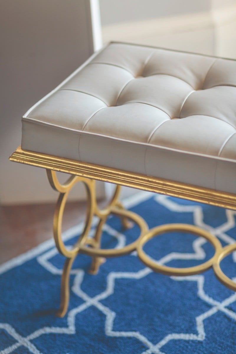 Luxe Circles Bench in Gilded Iron
