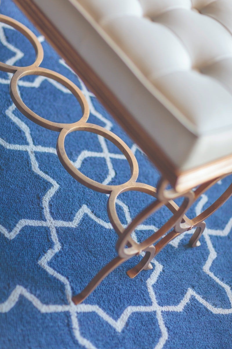 Luxe Circles Bench in Gilded Iron