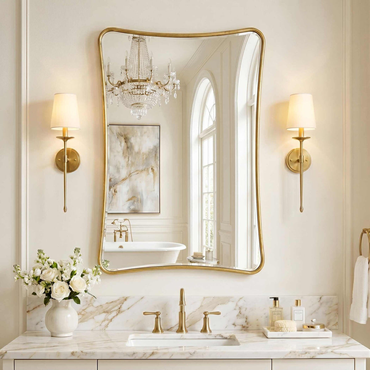 Marianne Mirror in Gold Leaf