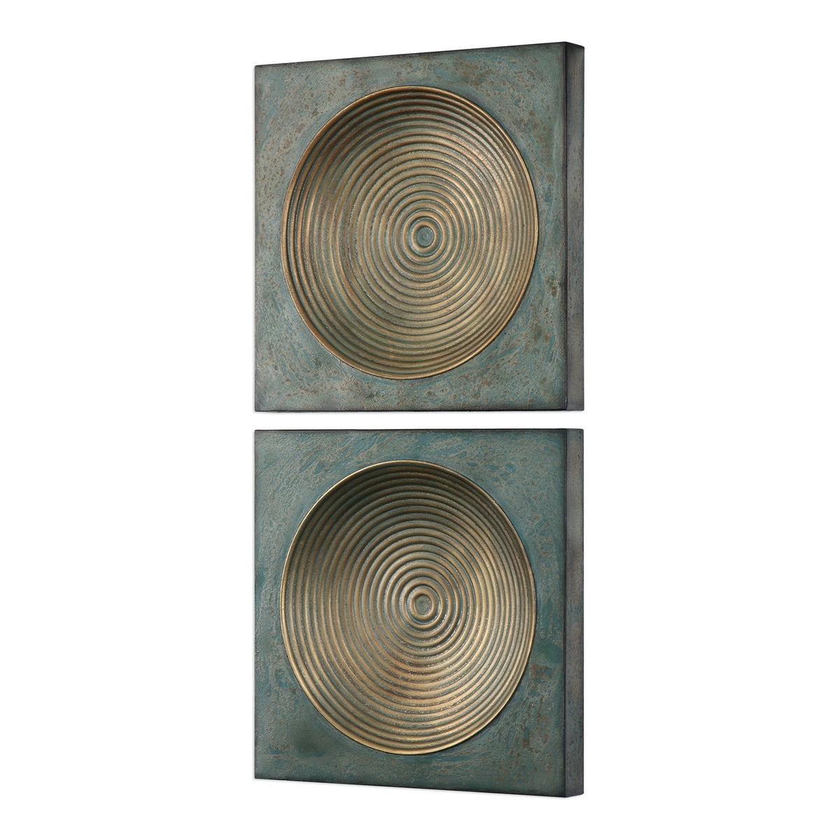 Sybil Antique Gold Squares - Set of 2