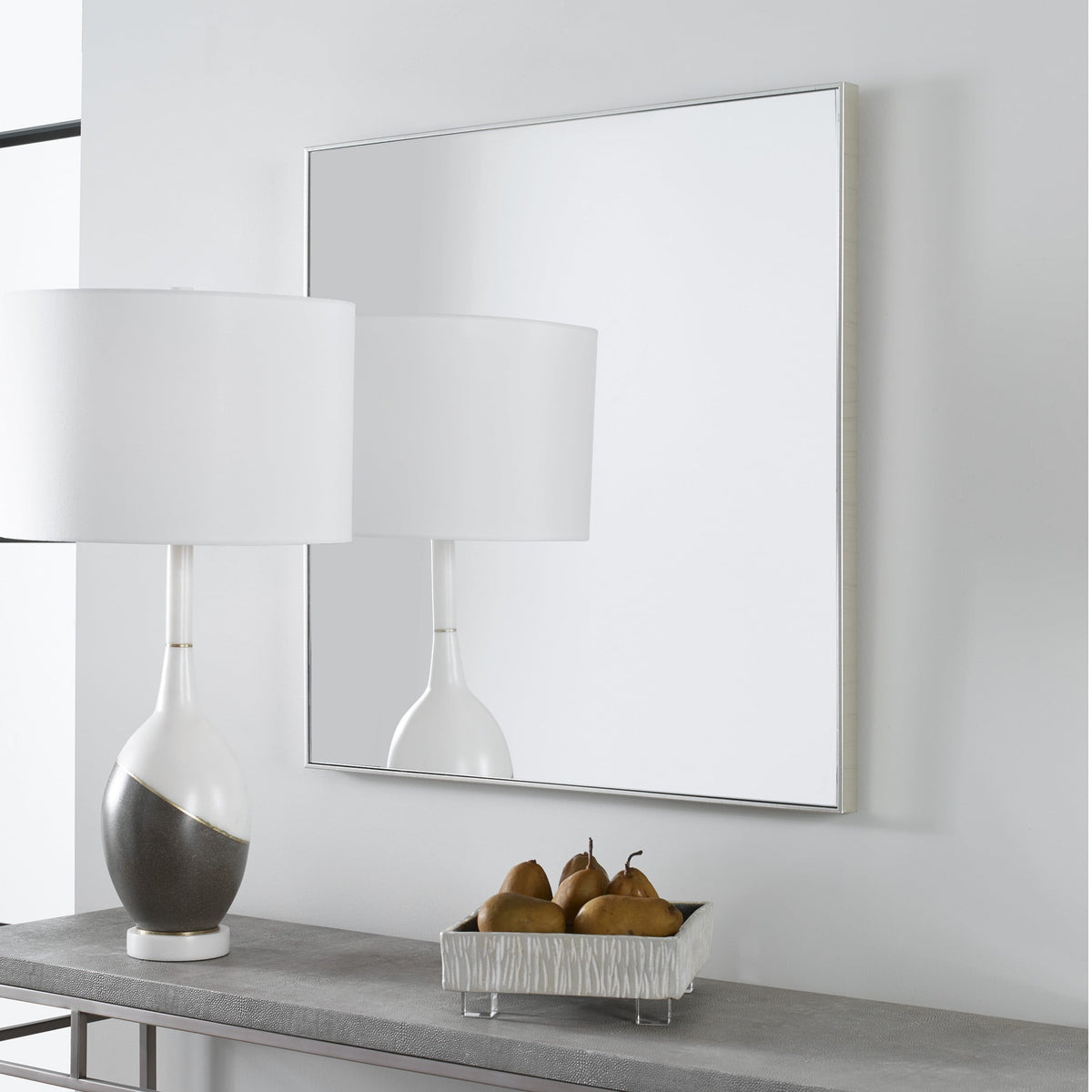Alexo Square Mirror in Silver