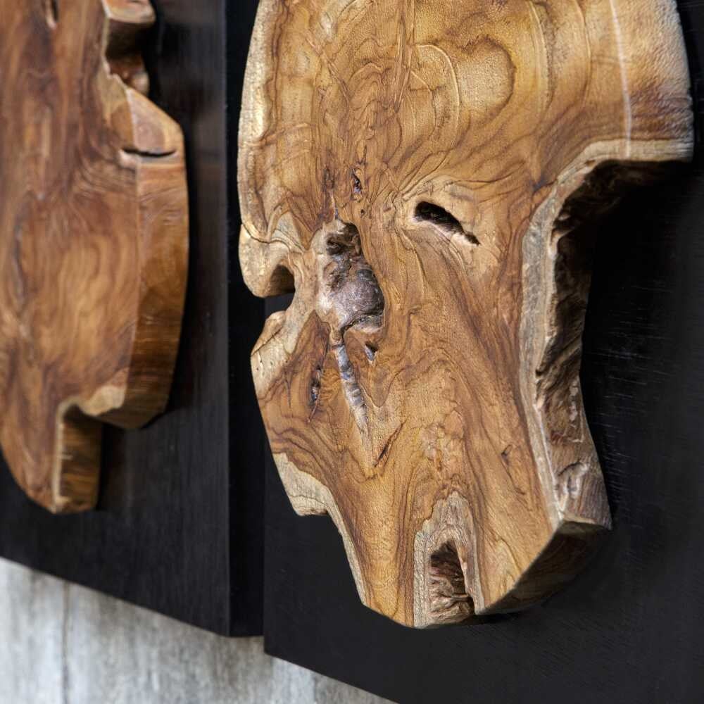 Kolini Teak Wood Wall Decor, S/3
