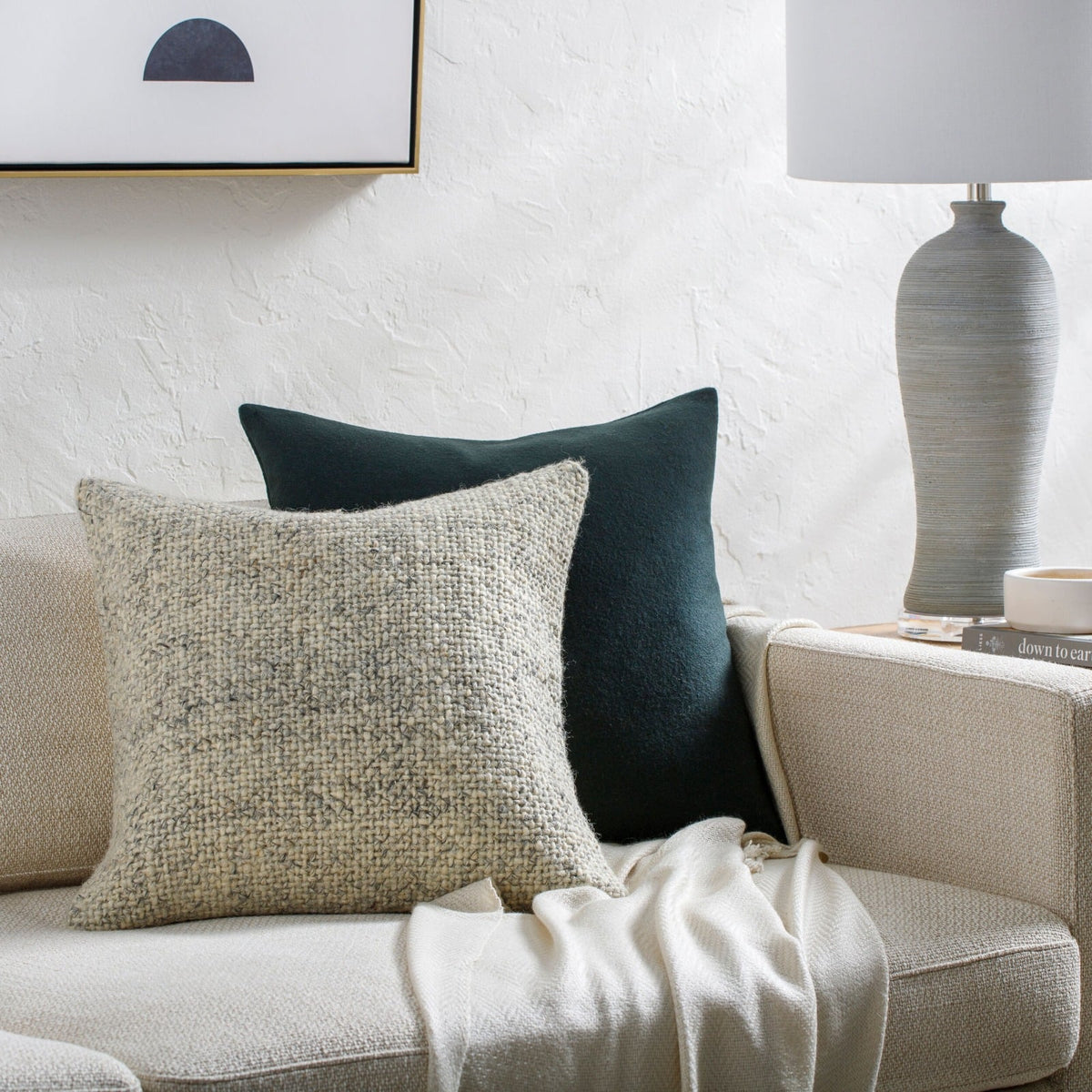 Murphy Woven Cushion in Greige - 51 x 51 cm