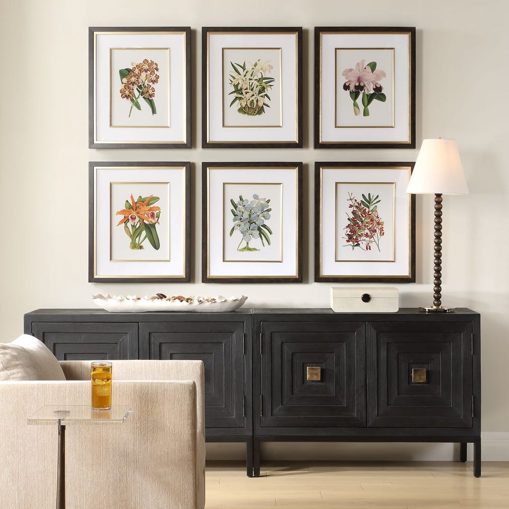 Orchid Botanical Framed Prints Set of 6