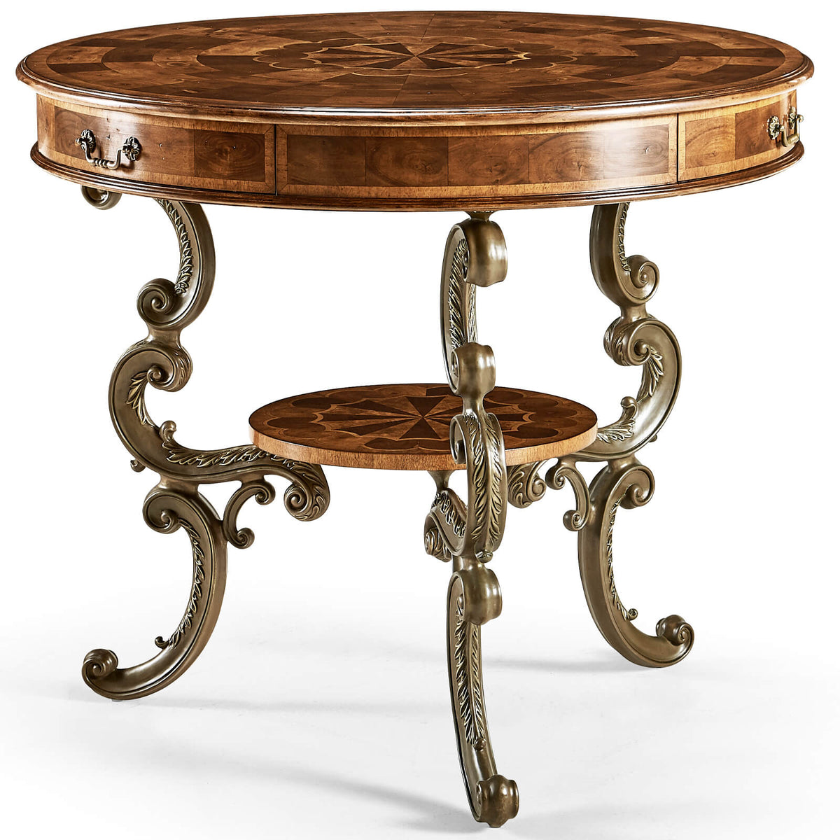 Oyster Round Table on Brass Base