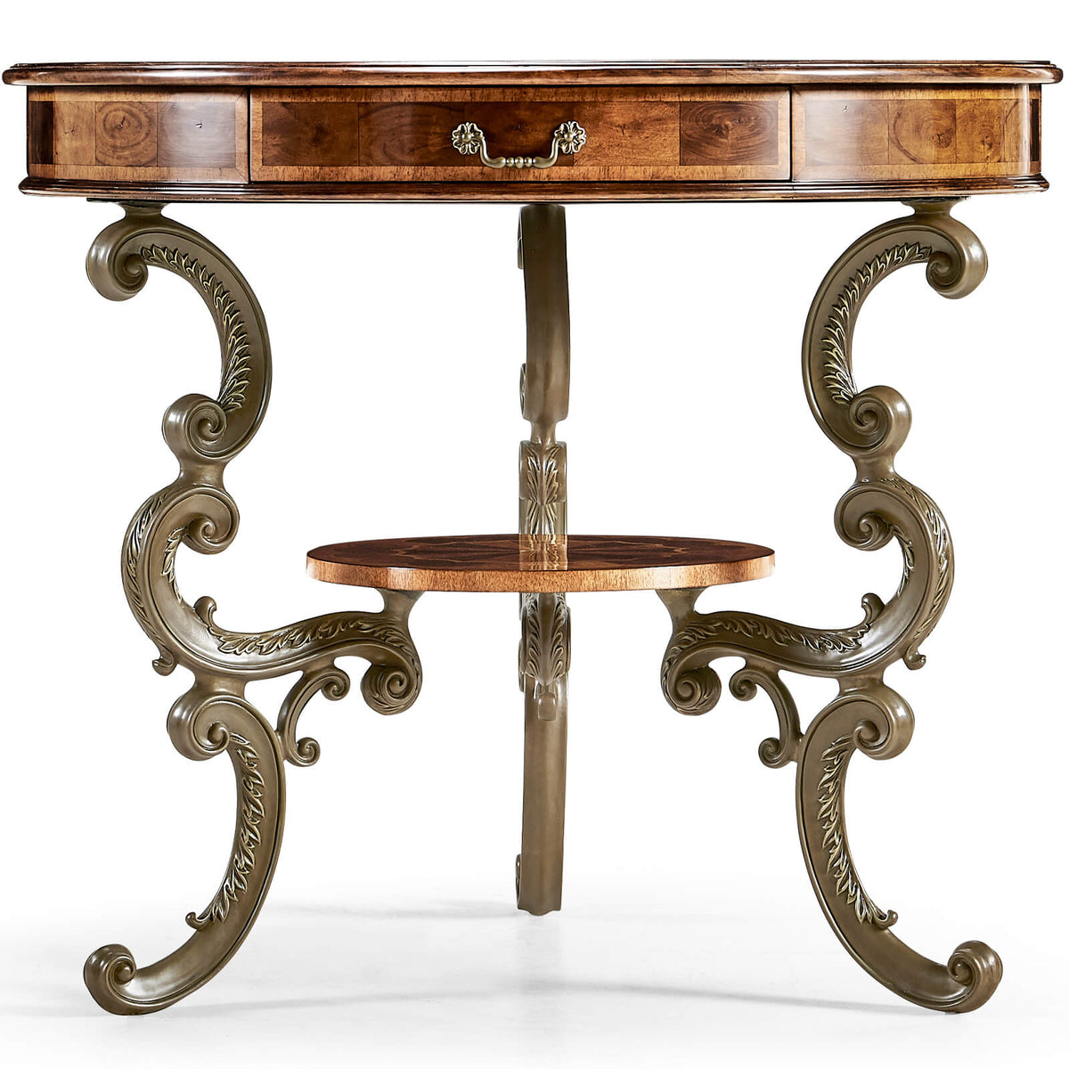 Oyster Round Table on Brass Base