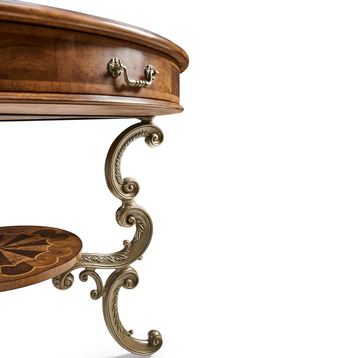 Oyster Round Table on Brass Base