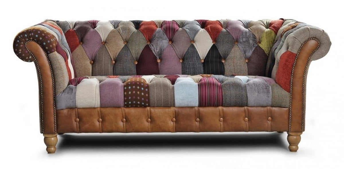 Harlequin Patchwork 2 Seat Sofa with Plain Back & Sides
