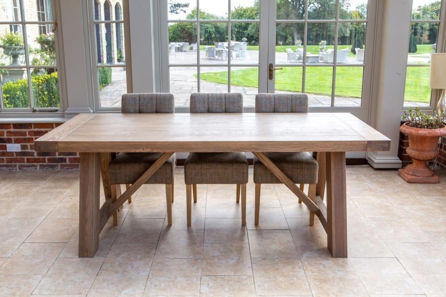 Monastery Refectory Grey Oiled Table - 220cm