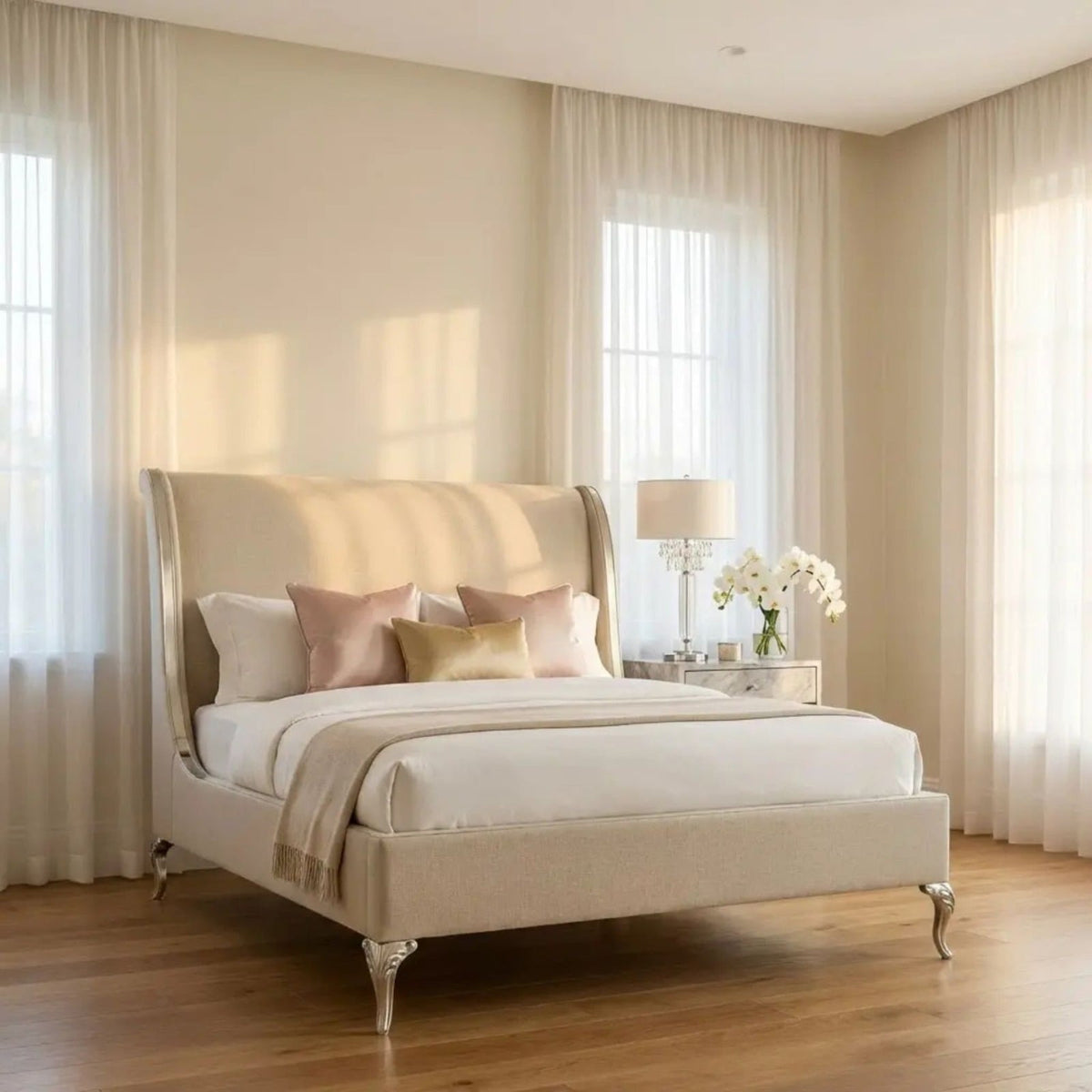Parisian Super King Bed - Linen