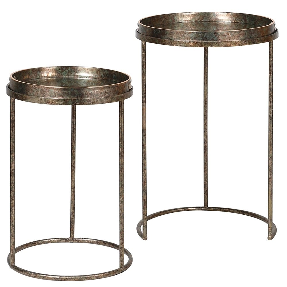 Tropical Leaf Nesting Tray Tables