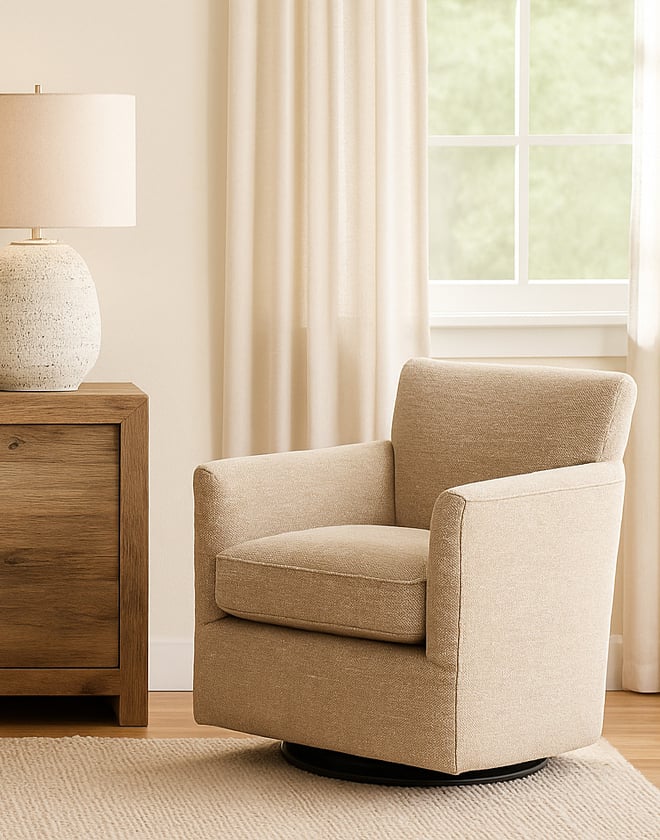 Paxford Swivel Chair in Camel