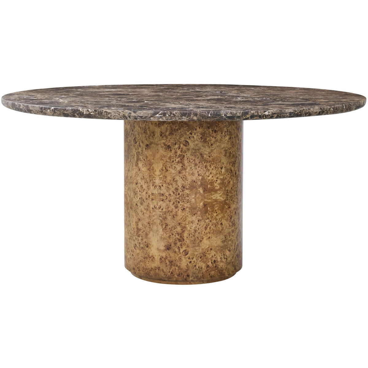 Perch Burl Round Dining Table with Marble Top - 152cm