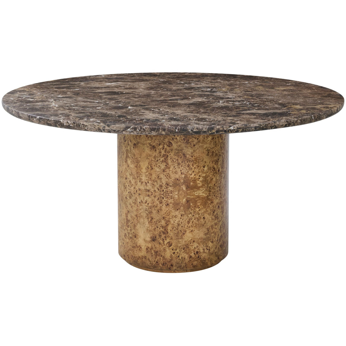 Perch Burl Round Dining Table with Marble Top - 152cm